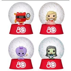 Funko Mattel 80th Annniversary Snow Globes 4pk Frankie Barbie Polly View Master